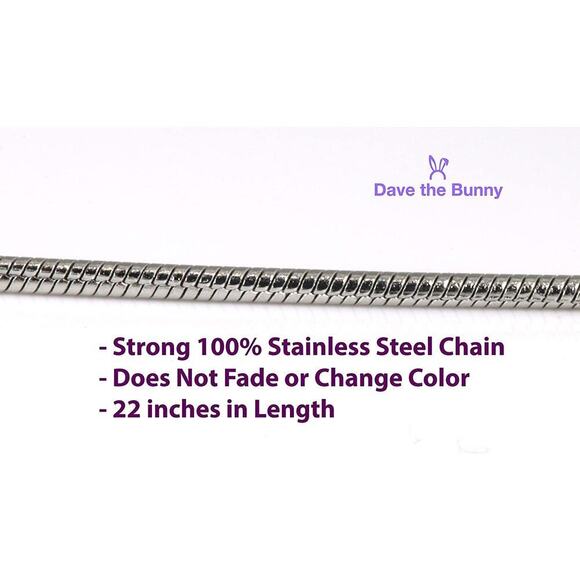 I Love Judo Charm Snake Chain Necklace - Picture 3 of 4